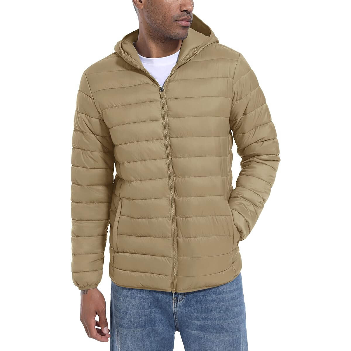 Куртка Tacvasen Hooded Puffer Water-Repellent Down Alternative, хаки — фото 2