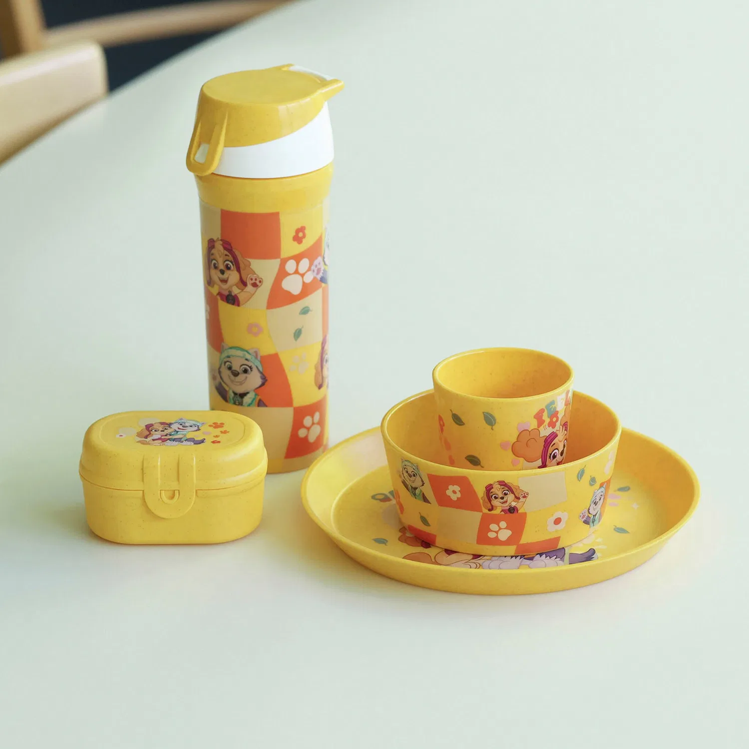 Детский набор посуды 3 предмета с принтом CONNECT GROW PAW PATROL KOZIOL, Organic Yellow Paw Patrol — фото 2