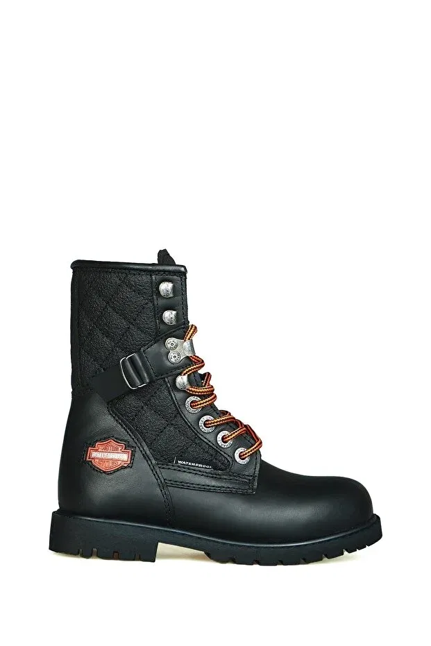 Детские ботинки для девочек с принтом Harley Davidson, Black