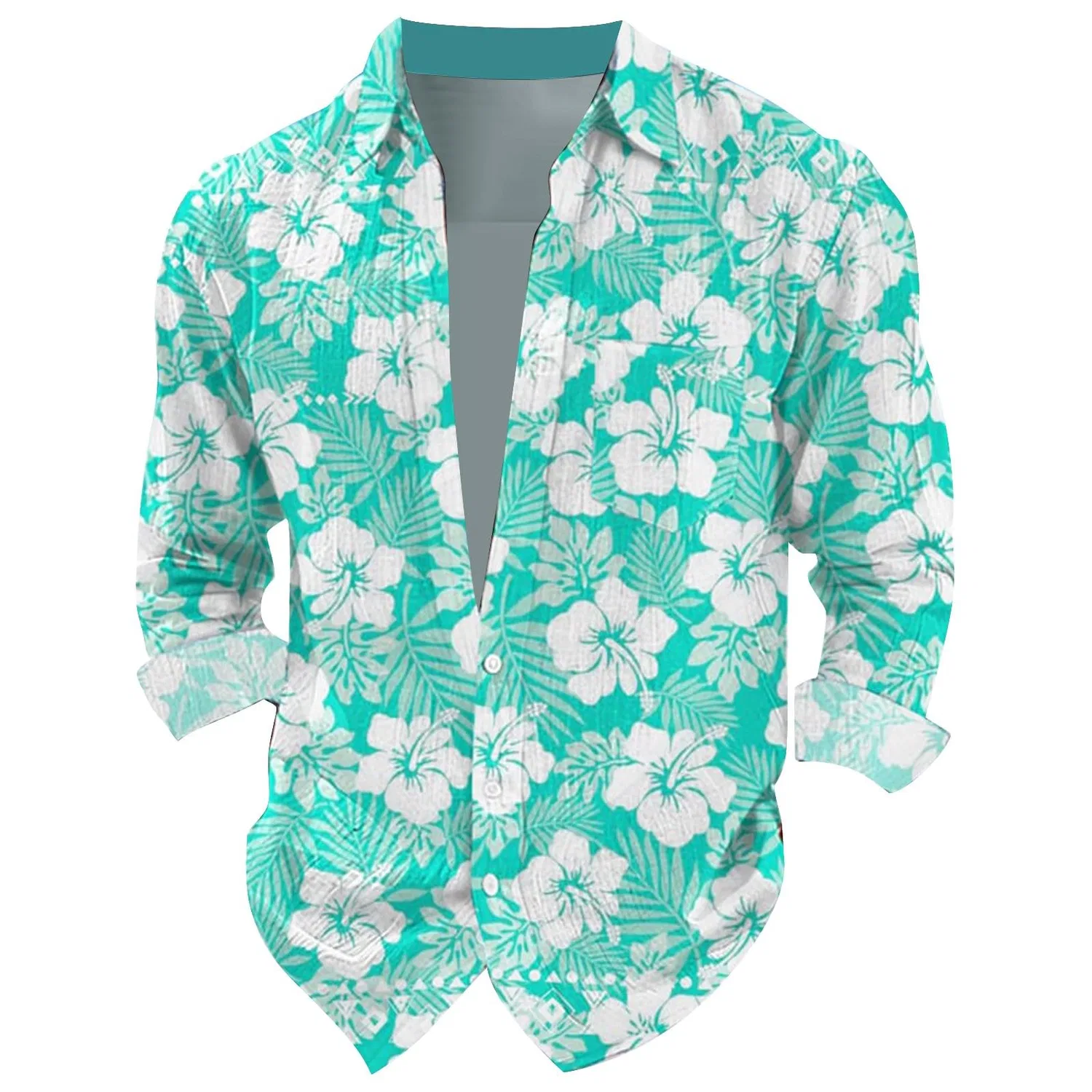 Мужская рубашка с принтом Summer Hawaiian Shirts, Azure — фото 3