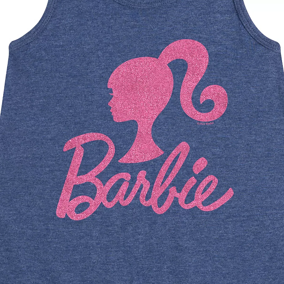 Детское платье-трапеция без рукавов Barbie Classic Logo Pink, Heather Navy — фото 2