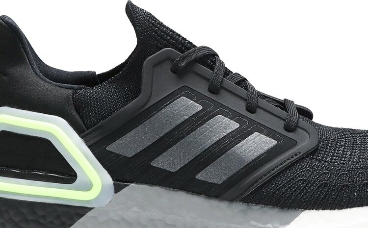Кроссовки Adidas UltraBoost 20 'Night Metallic Signal Green', черный — фото 3