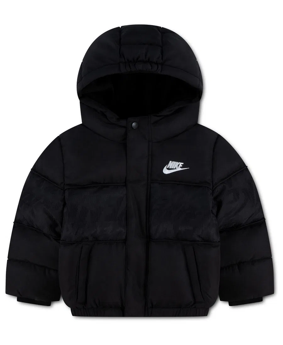 Детский пуховик Jacquard Logo Mixed Media Puffer Jacket Nike, Black