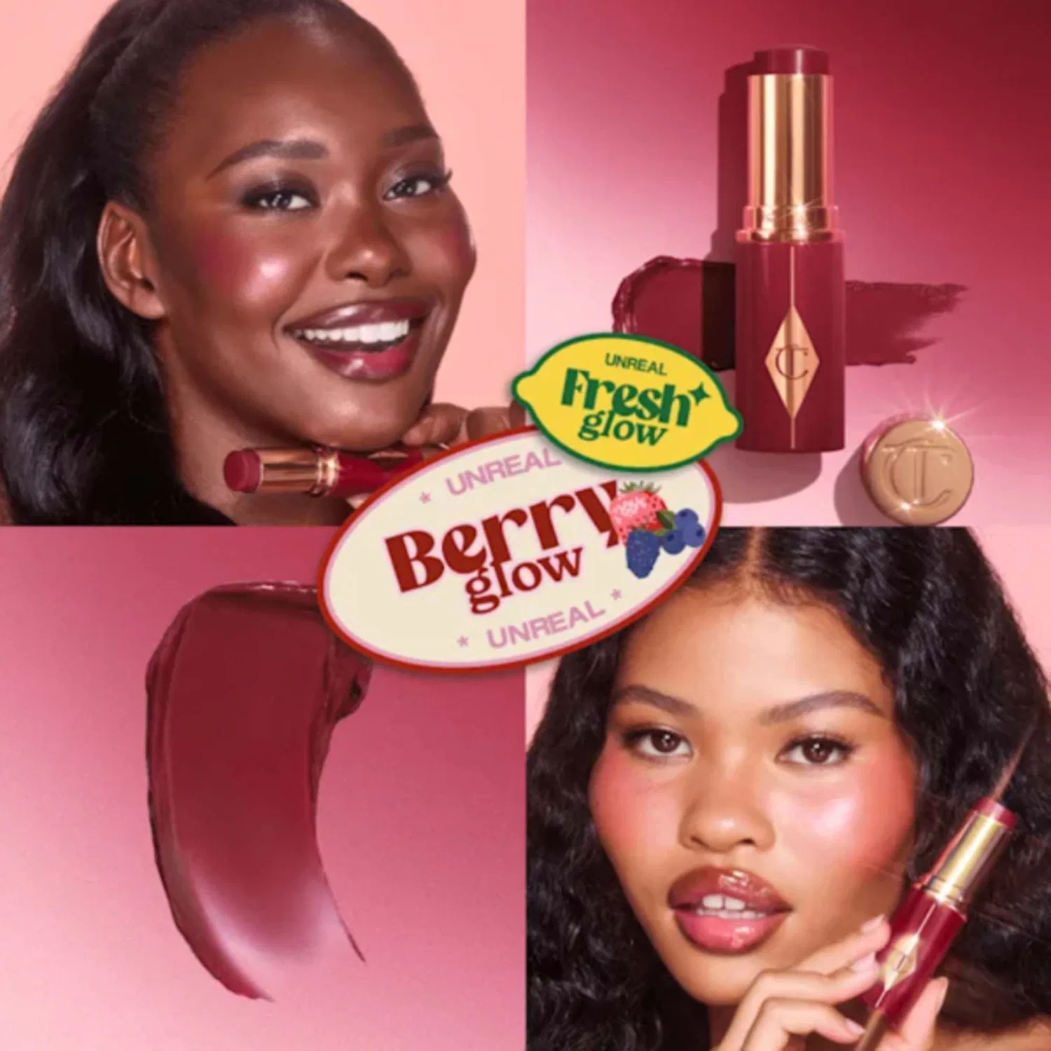 Румяна-стик с эффектом сияния Unreal Blush Healthy Glow Stick Charlotte Tilbury, Berry Glow — фото 2