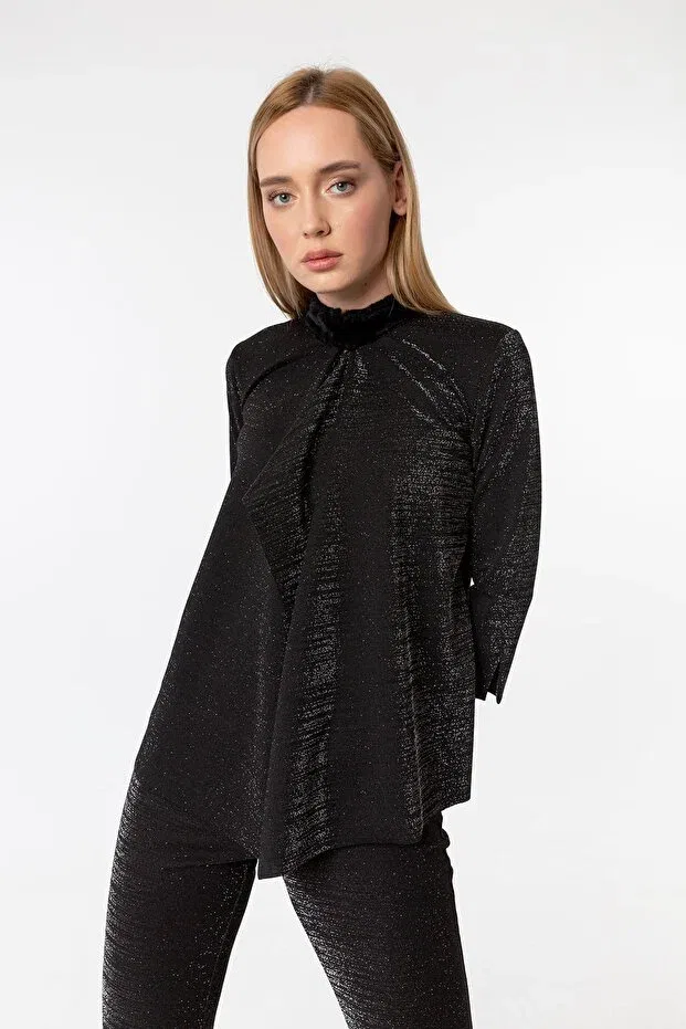 Женский кардиган с воротником-шалькой Laranor, Black