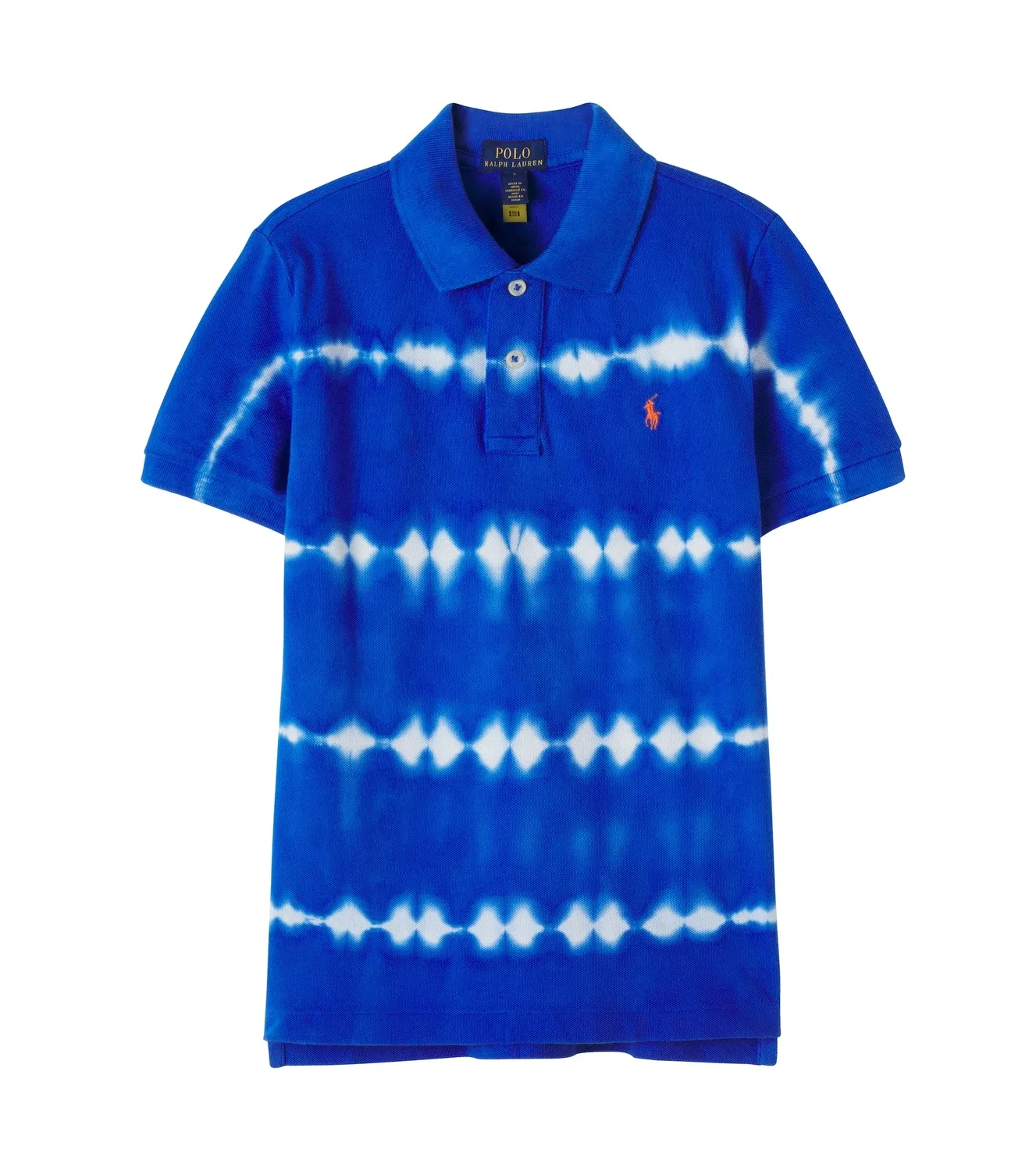 Футболка-поло тай-дай из хлопка Polo Ralph Lauren Kids, синий