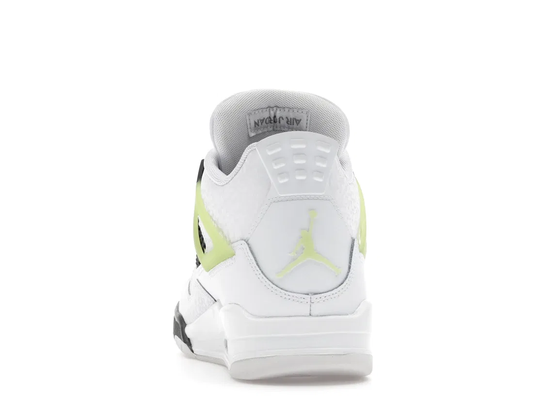 Детские кроссовки Lifestyle с цветовым акцентом Jordan 4 Retro Jordan, White/Light Lemon Twist/Light Graphite — фото 4