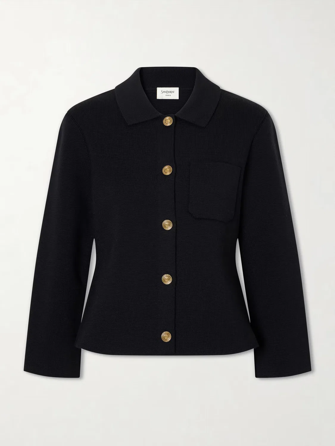 Шерстяная куртка привлекающая внимание Saint Laurent, черный