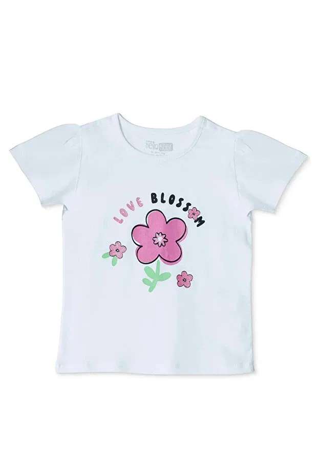 Детская футболка для девочек хлопковая Hellobaby, Ecru Ebebek Hello Baby