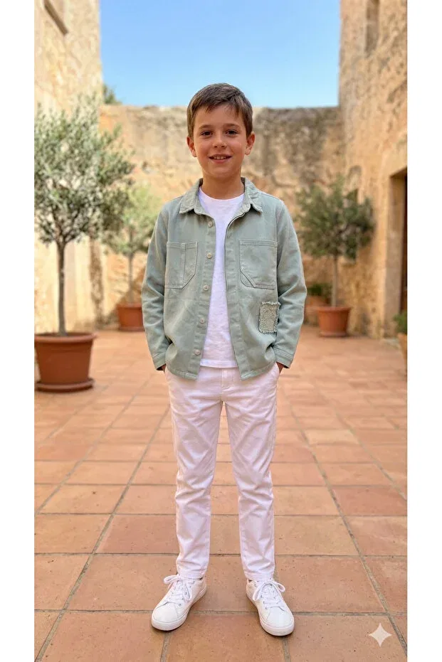 Детская рубашка для мальчиков с длинным рукавом Nk Kids, Light Green