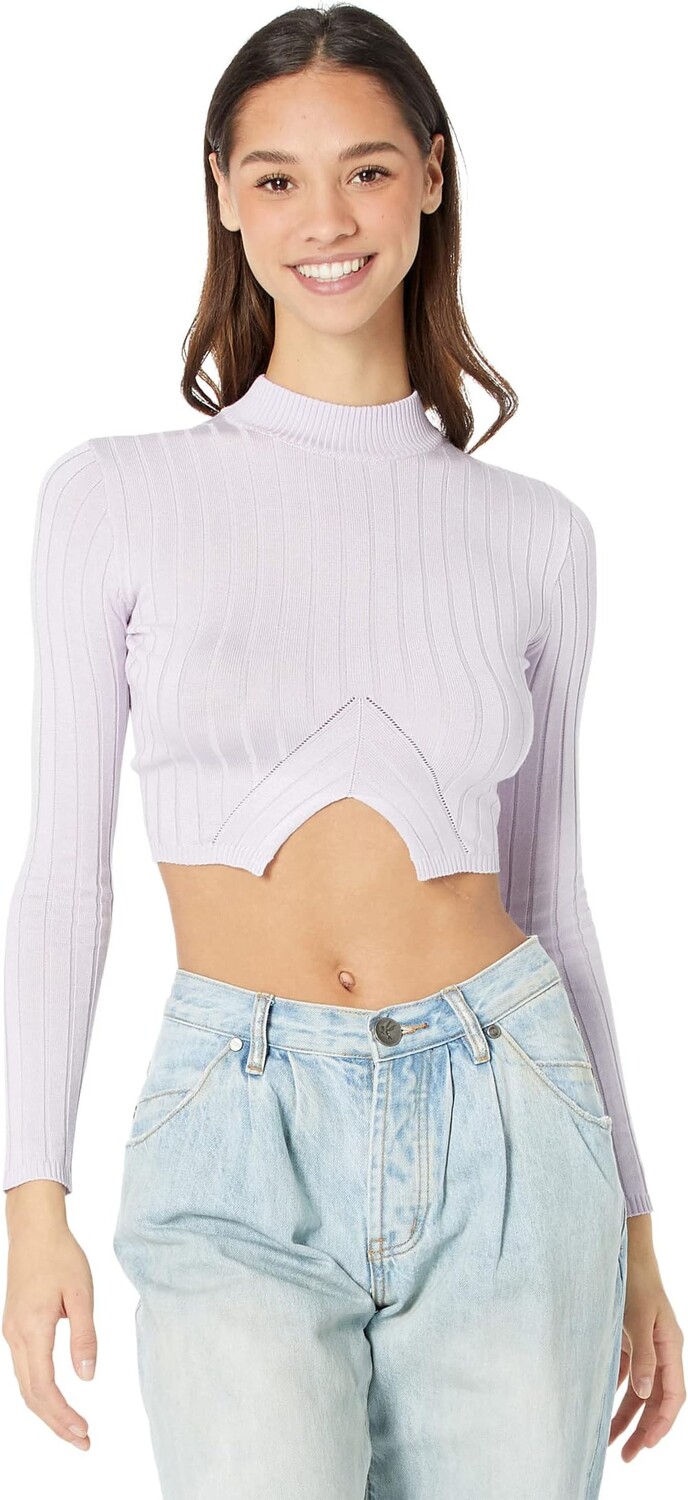 

Топ Madden Girl Mock Neck Cutout Front Pullover, цвет Lavender Fog