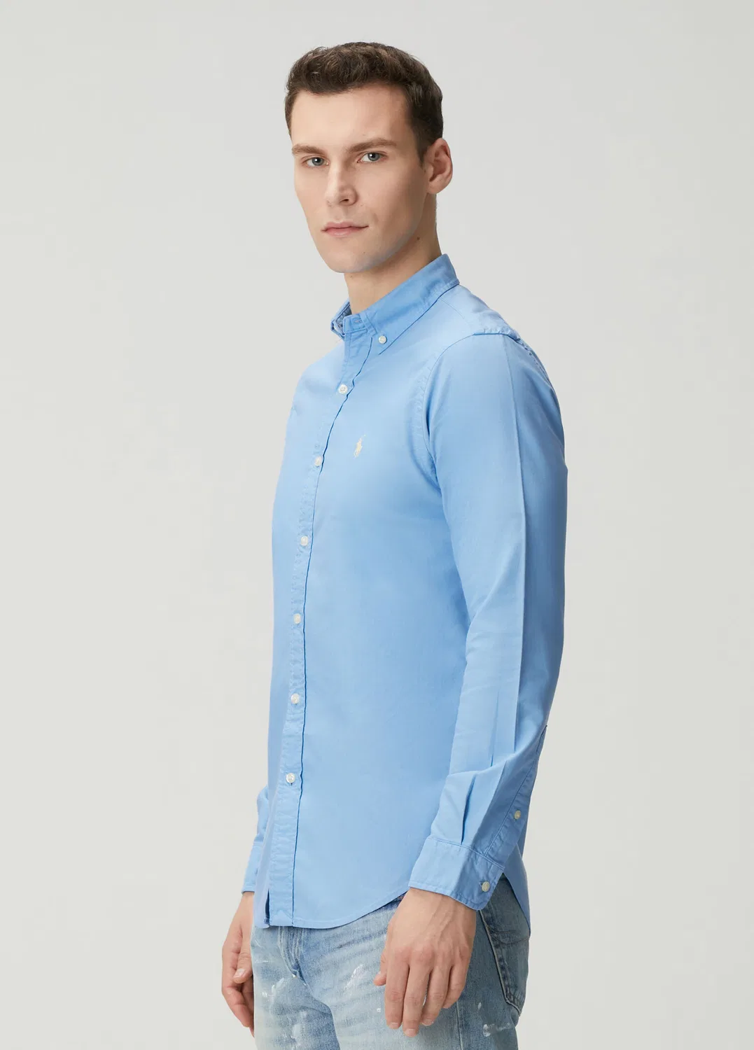 Рубашка Oxford Slim Fit Polo Ralph Lauren, mavi — фото 3