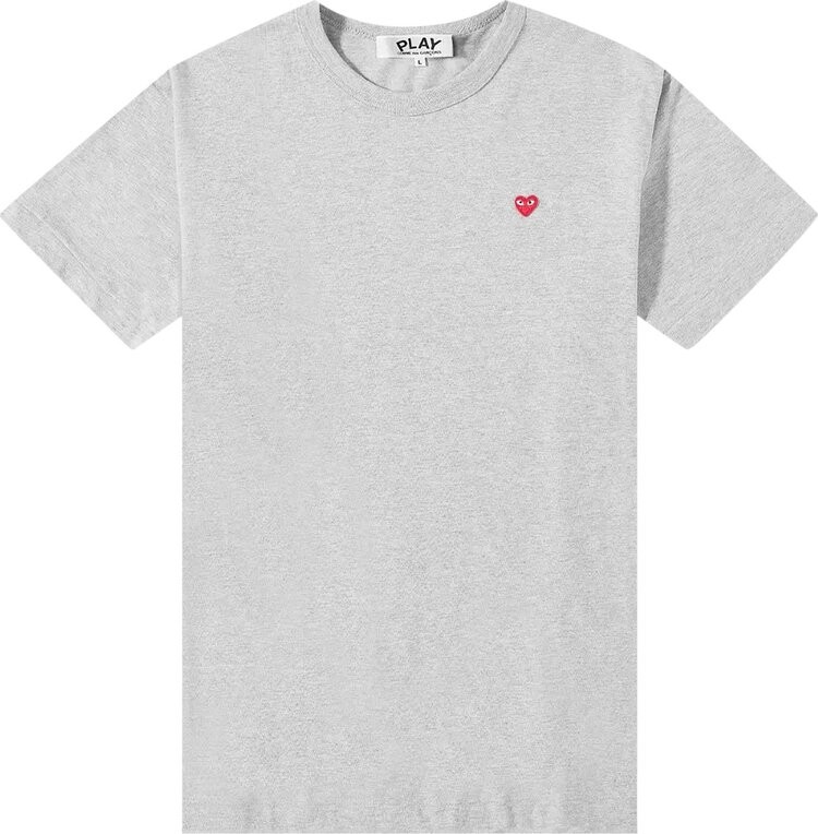 Футболка Comme des Garçons PLAY Short-Sleeve T-Shirt With Sideways Red Heart 'Grey', серый — фото 2