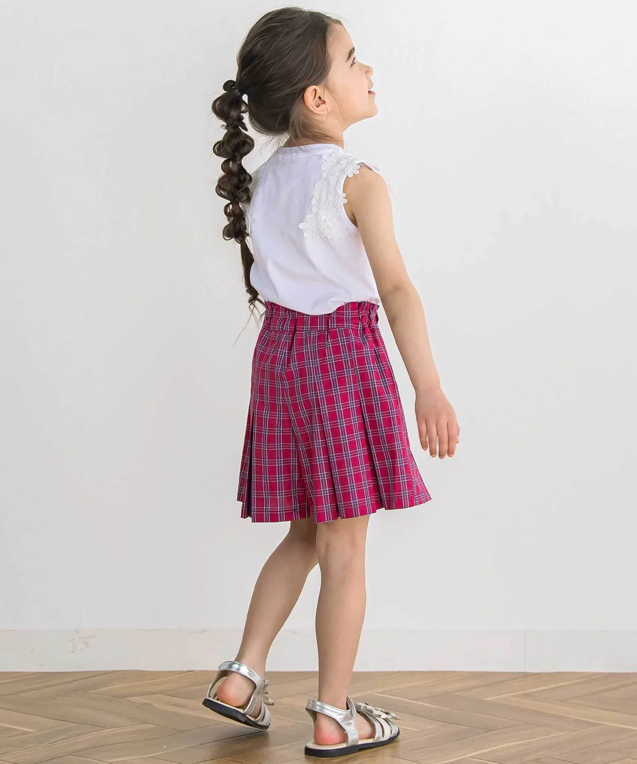 Детские шорты-юбка с принтом BeBe Petits Pois Vert, Pink — фото 2