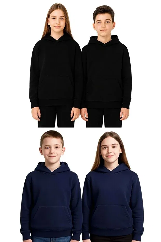 Детское худи с капюшоном хлопковая Unisex Kids Hooded Sweatshirt Ww Waka Waka Kids Store, Navy Blue