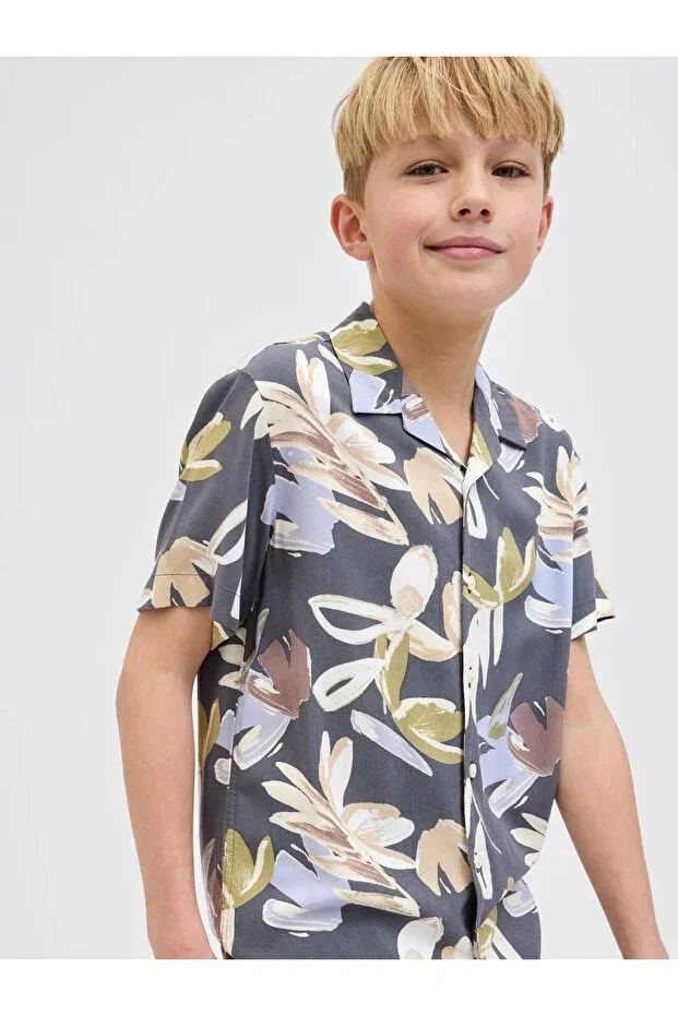 Детская рубашка для мальчиков с коротким рукавом Jack & Jones, Gray — фото 3