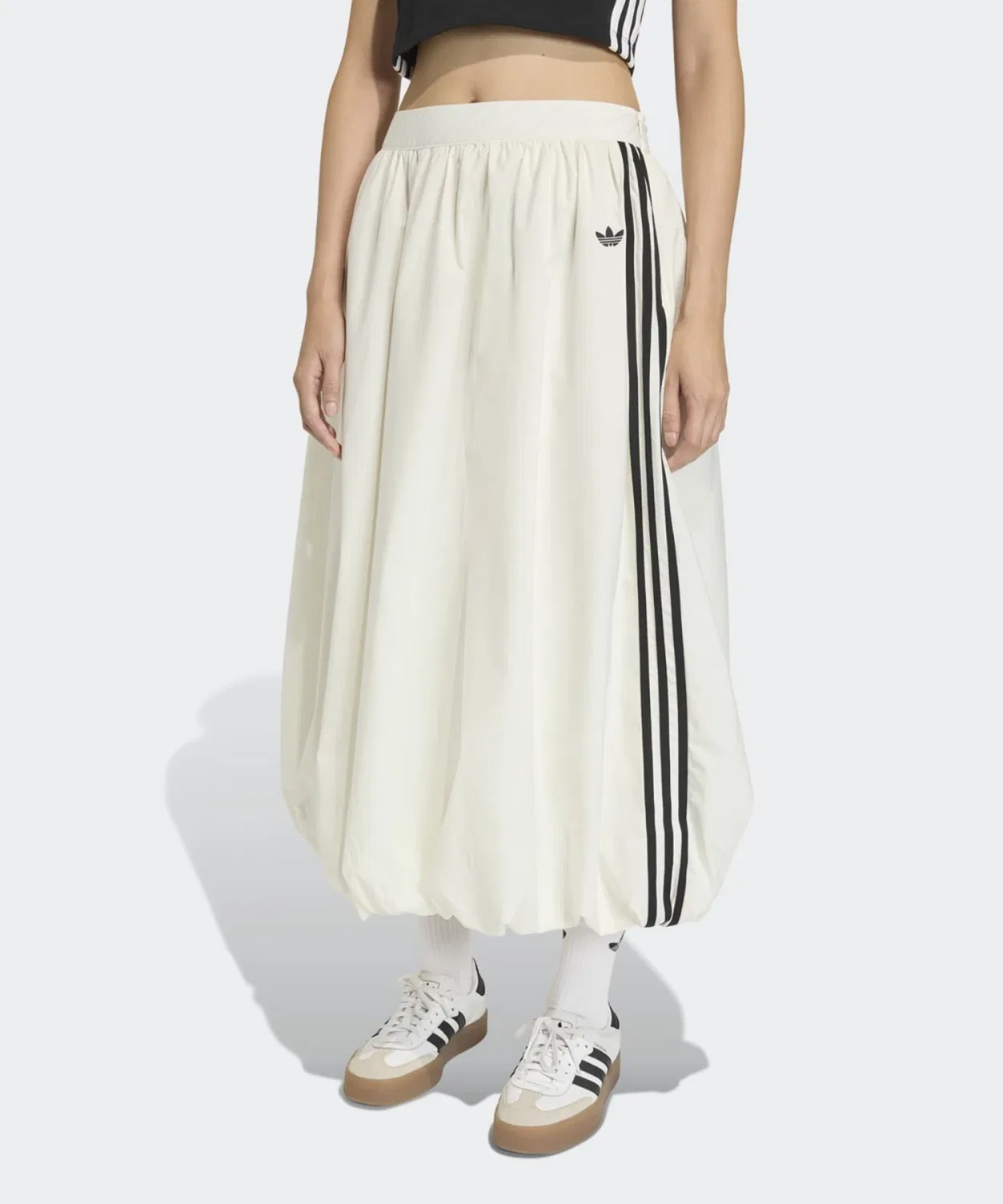 Женская юбка-баллон с длиной миди, с эластичным поясом Adidas Originals, Белый — фото 4