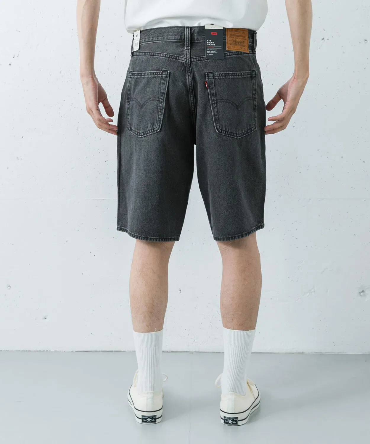 Мужские джинсовые шорты свободного кроя с рваным эффектом Levi's, Black — фото 4