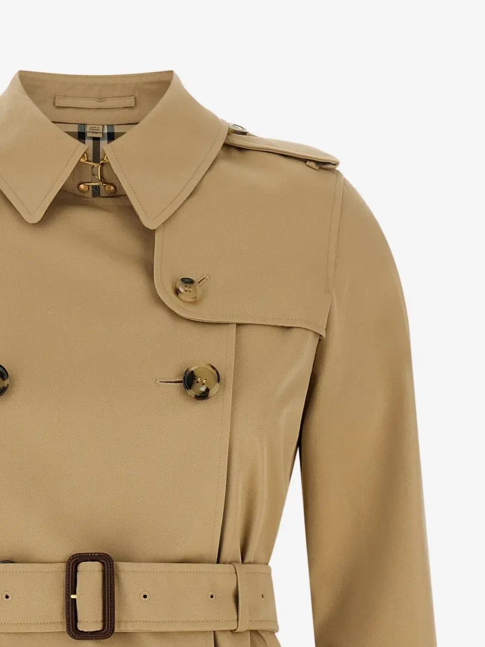 Тренч средней длины Heritage Kensington BURBERRY, бежевый — фото 3