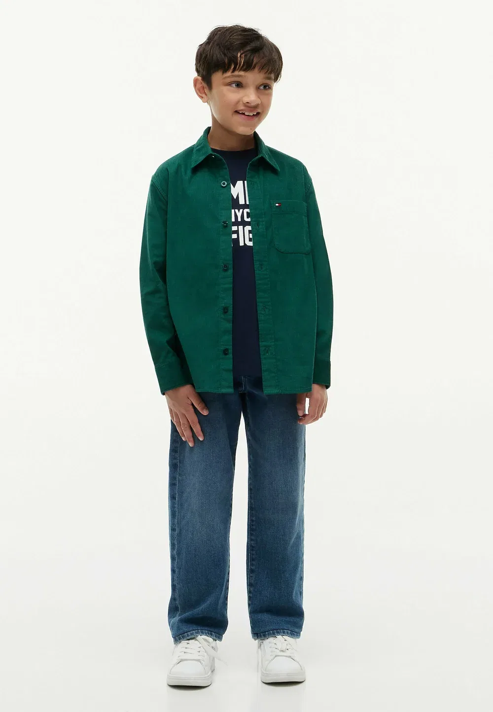 Рубашка из вельвета с накладными карманами стандартного кроя Tommy Hilfiger, Rural Green