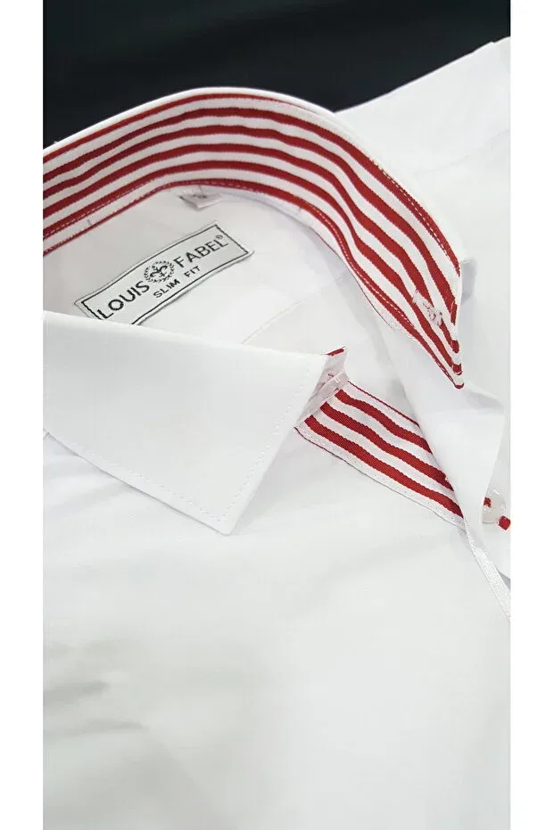 Детская рубашка для мальчиков с коротким рукавом в полоску Louis Kids, Red — фото 4