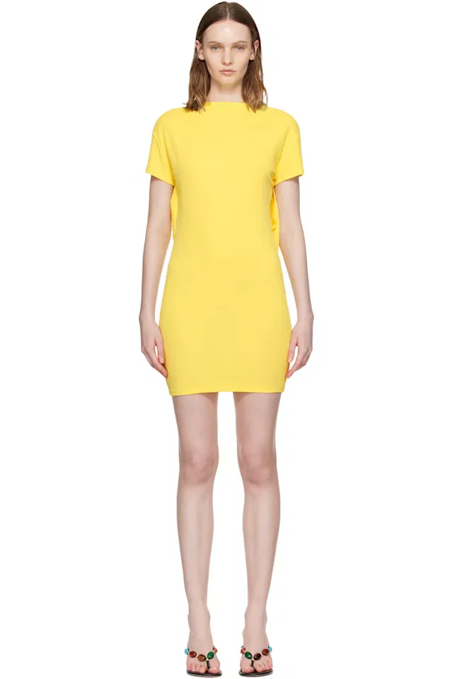 Желтое мини-платье с коркими рукавами мистраль Jacquemus