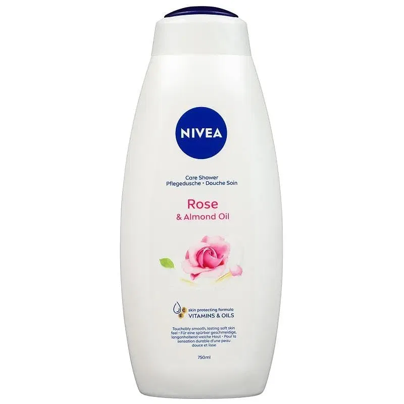 Гель для душа Nivea Rose & Almond Oil, 6 x 750 мл, прозрачный