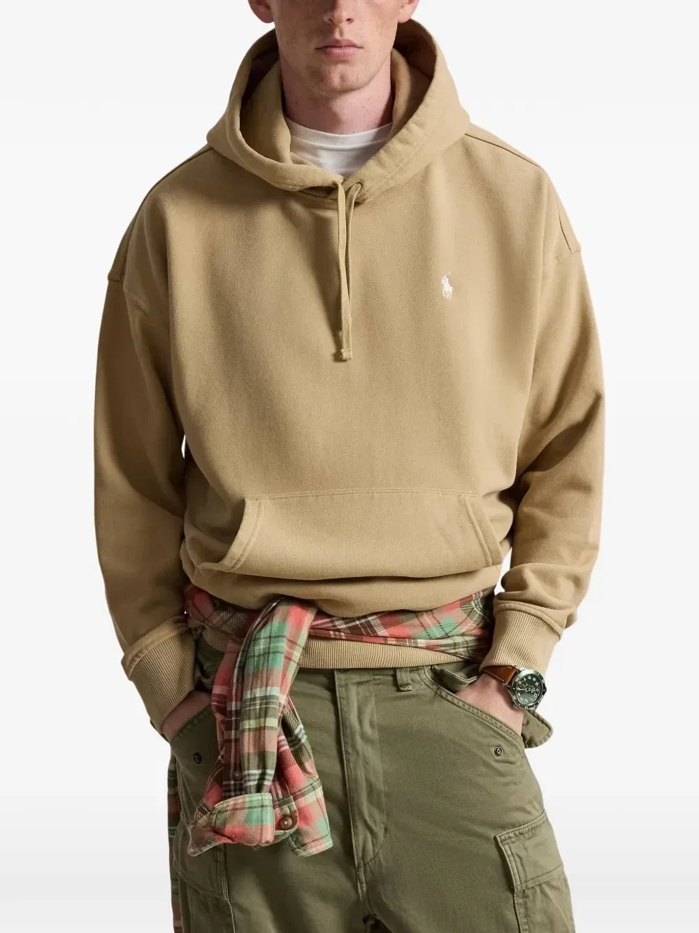 Толстовка с вышитым логотипом пони Polo Ralph Lauren, бежевый — фото 3