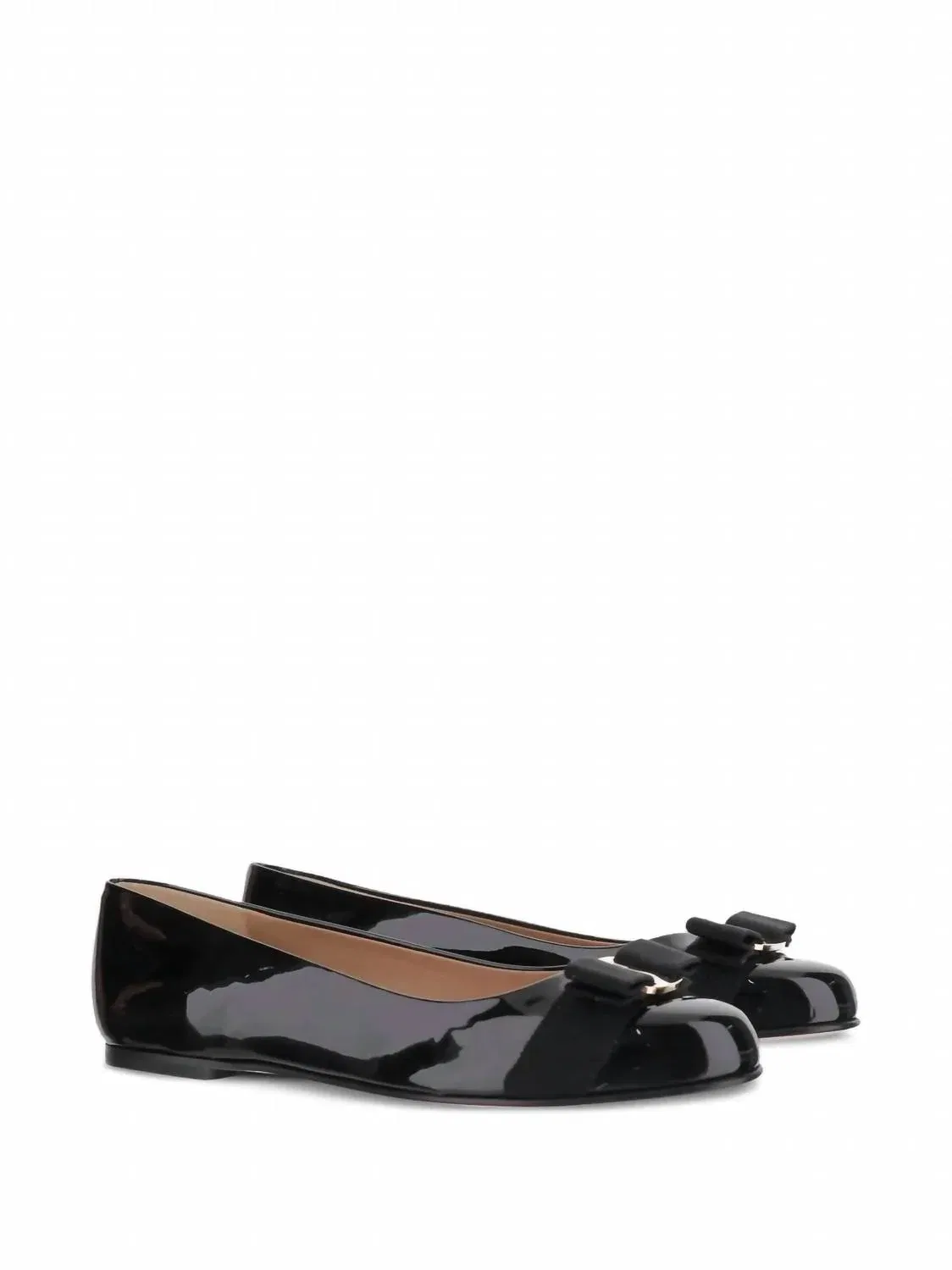 Детские балетки для девочек кожаные с бантом Vara Bow Ferragamo, Black — фото 2