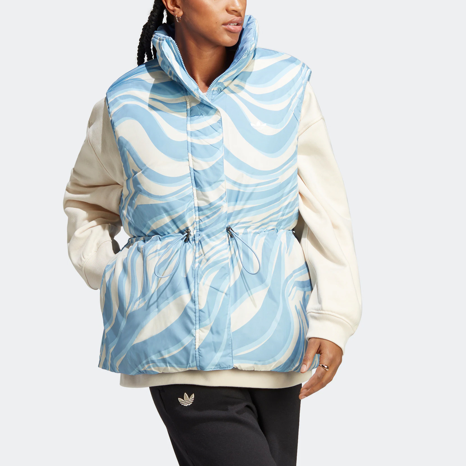 Жилет Adidas Originals Abstract Animal Print Reversible, голубой — фото 4