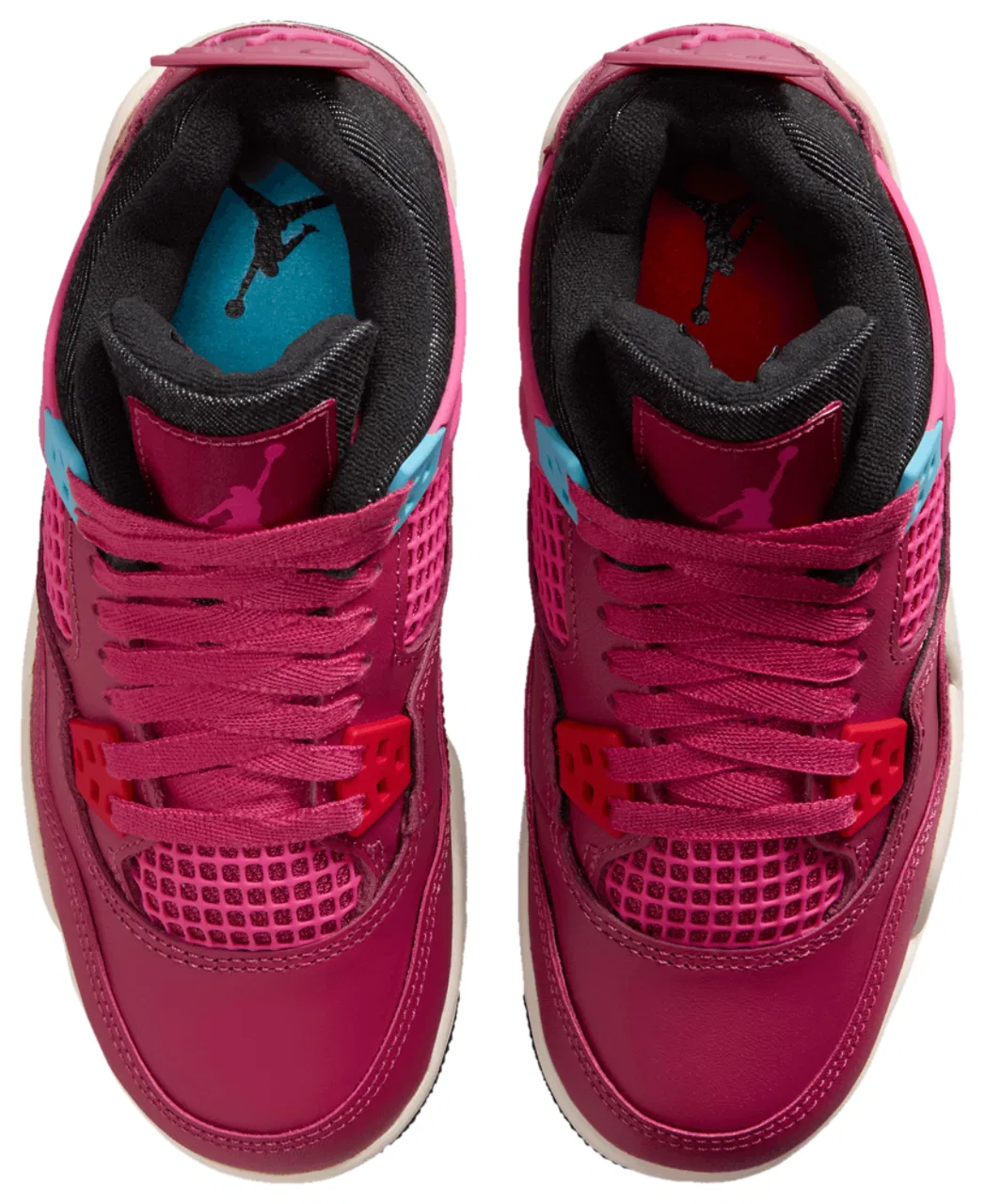 Детские кроссовки для девочек Retro 4 Jordan, цвет Black/White/Pink — фото 4