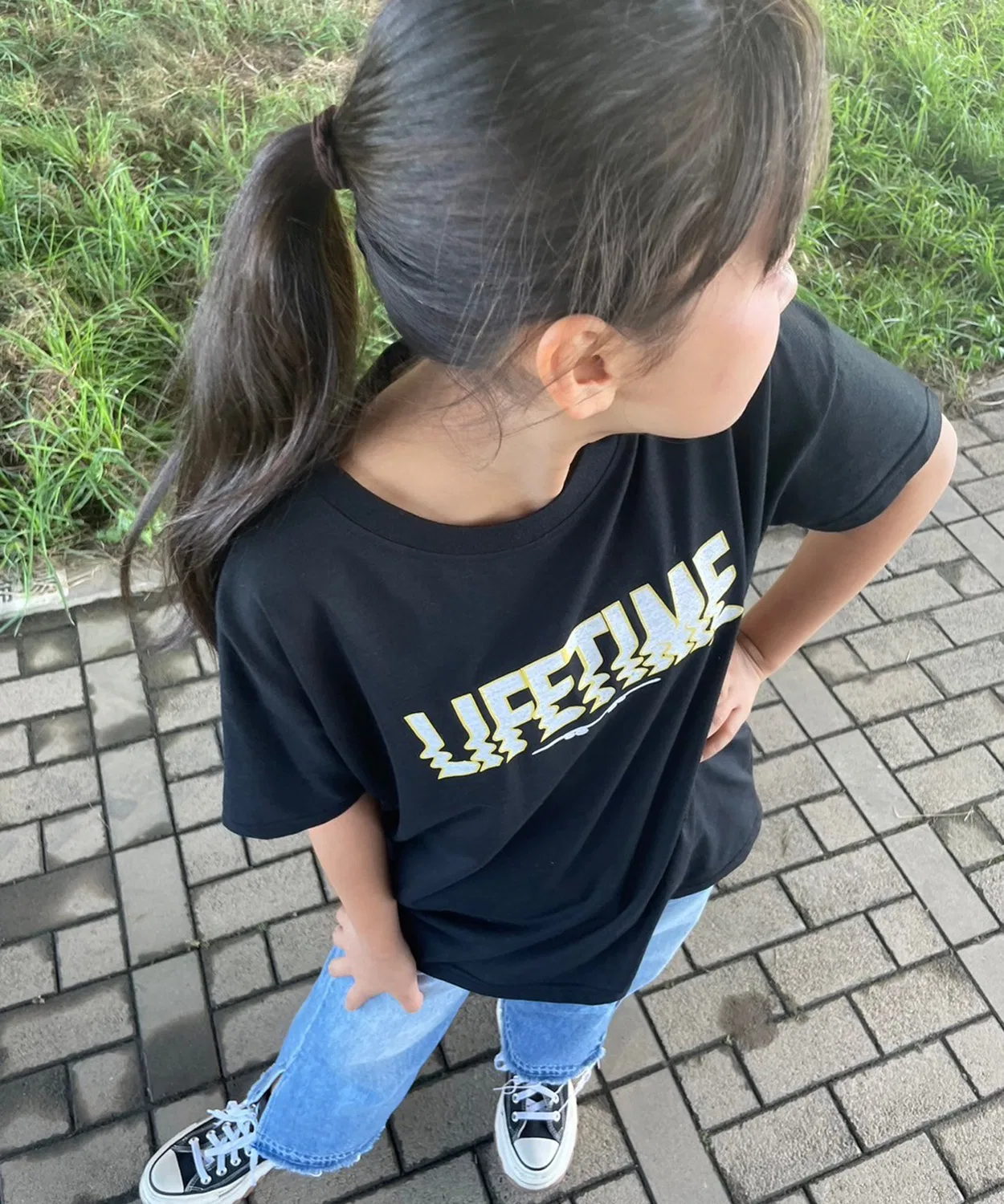 Детская футболка с принтом, широкого кроя, с коротким рукавом FUNALIVE, Black — фото 4