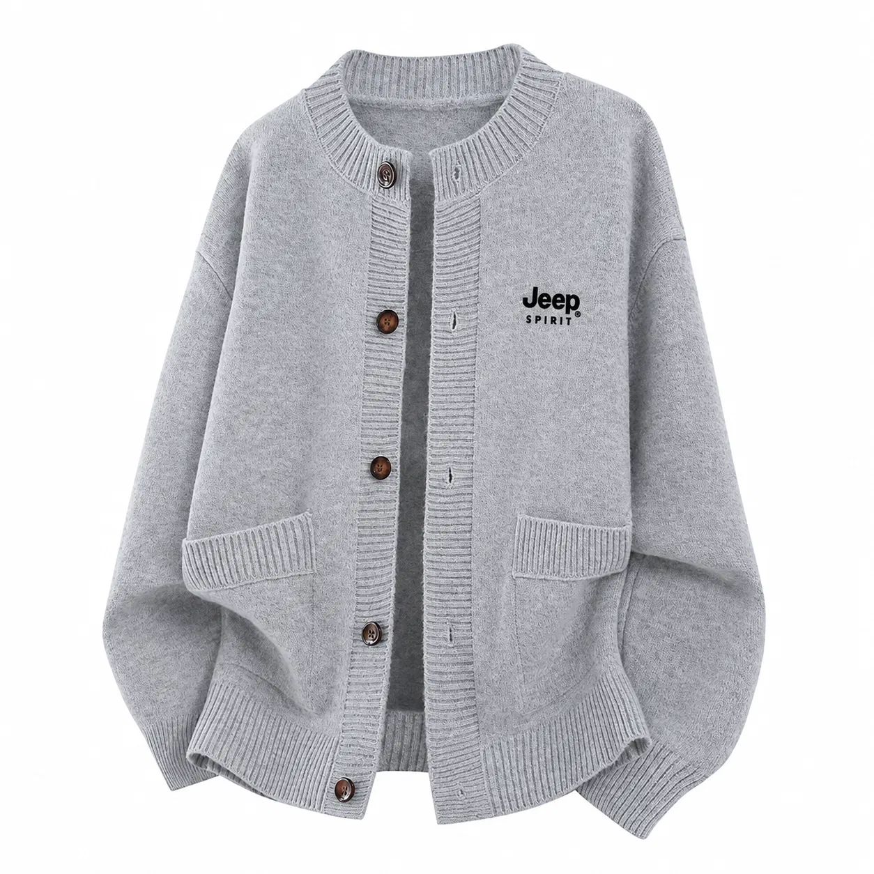 Детский свитер с круглым вырезом JEEP SPIRIT, White Heather Gray