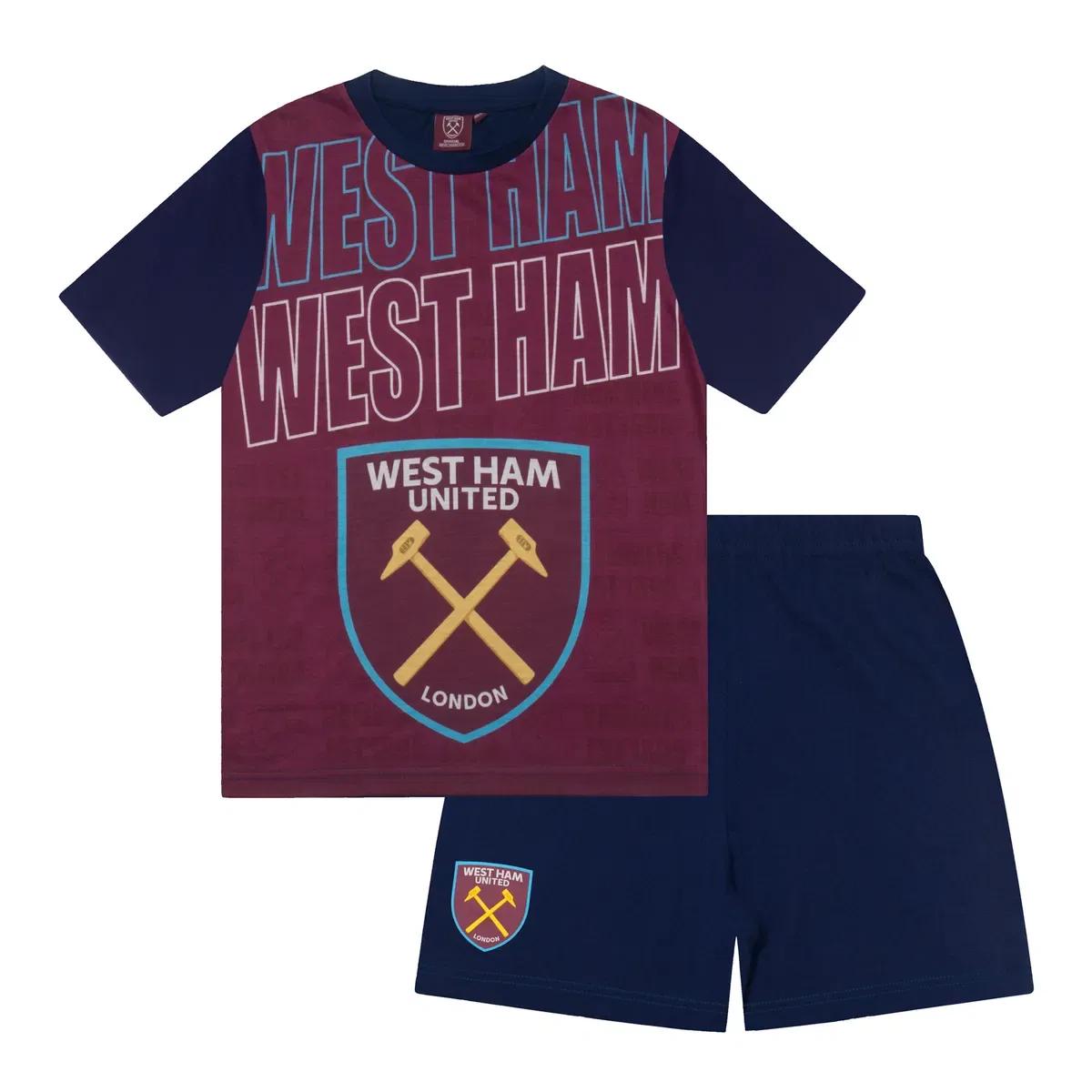 Детский комплект пижамы с коротким рукавом West Ham United Fc, Red