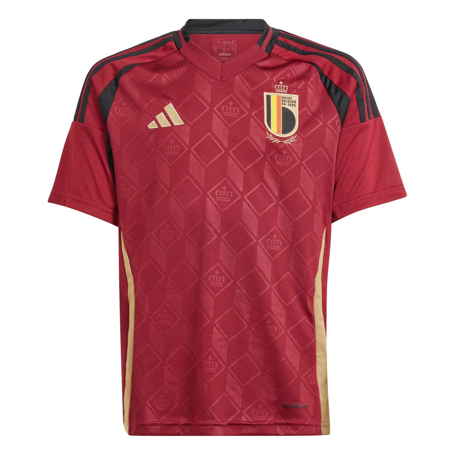 Детская футболка с коротким рукавом Adidas Belgien 24 Heimtrikot, цвет Bordeaux