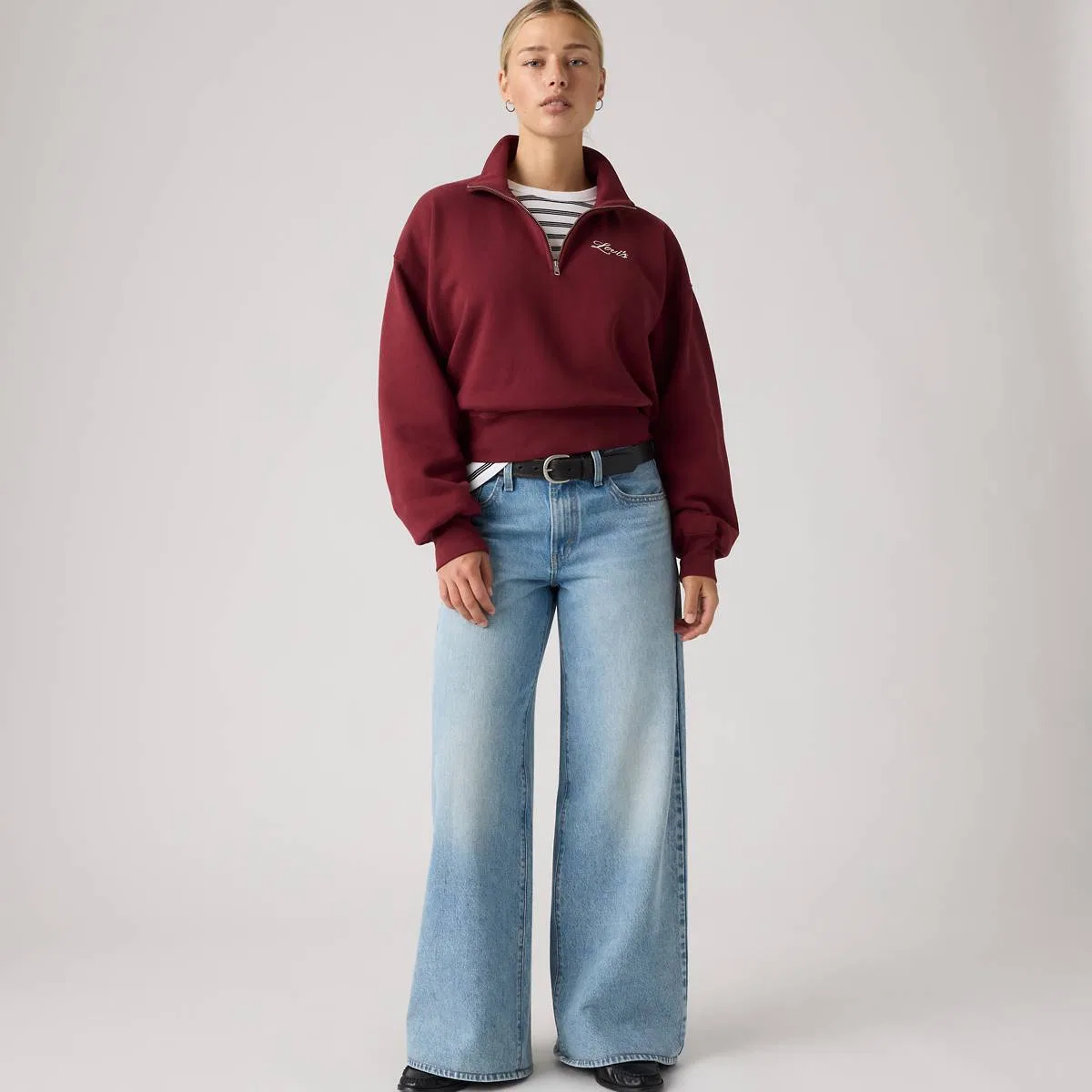 Женские джинсы средней длины с широкими штанинами Levi's, Pen And Paper - Medium Wash
