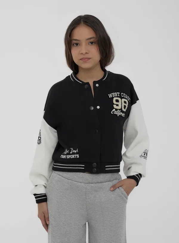 Куртка хлопковая Bomber jacket Terranova, черный — фото 2