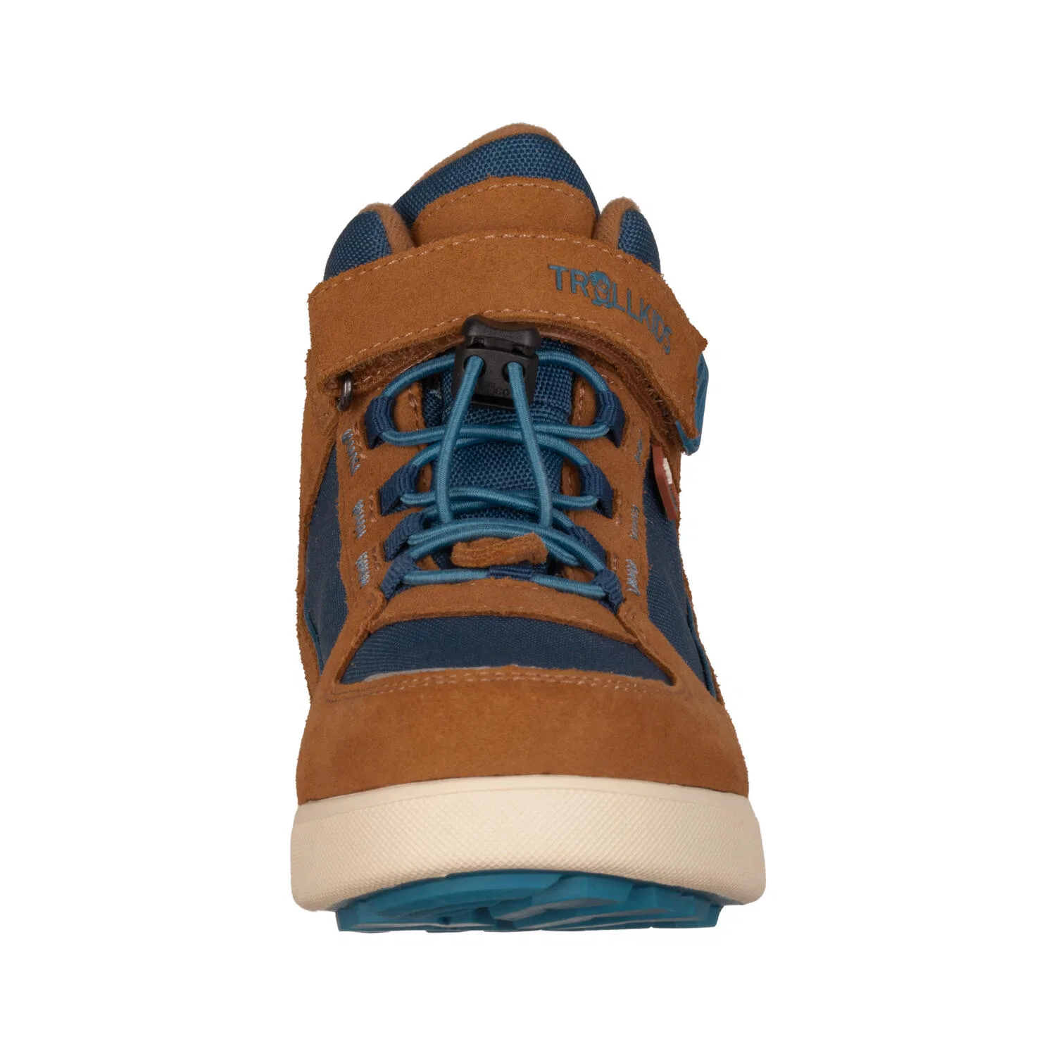 Детские ботинки с высоким берцем Trollkids Kids Gryllefjord Mid Cut, Ockerbeige / Blau — фото 4