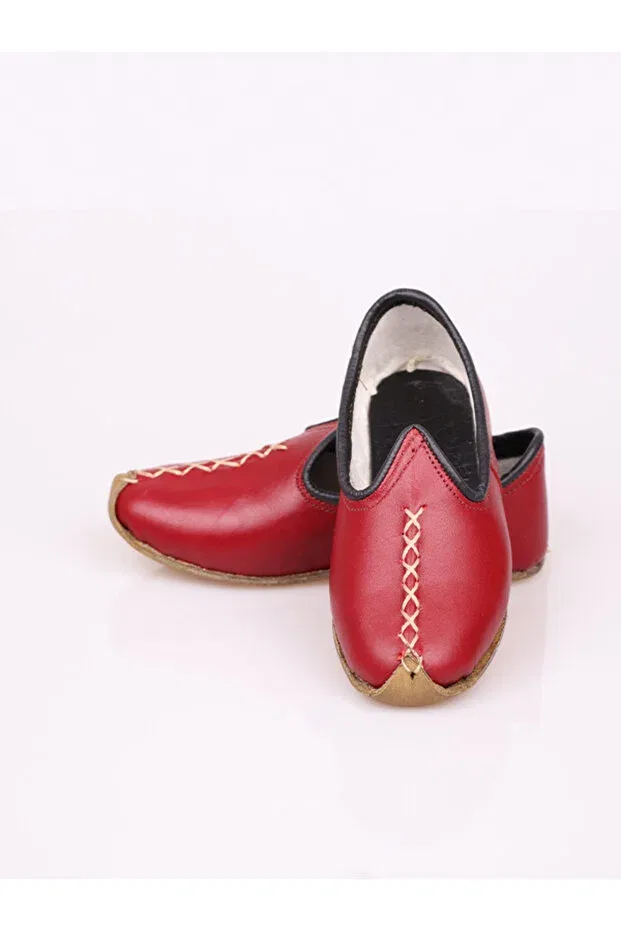 Детские сандалии для мальчиков из натуральной кожи Handmade genuine leather local yemeni sandals for children Ertay Deri, Red — фото 3