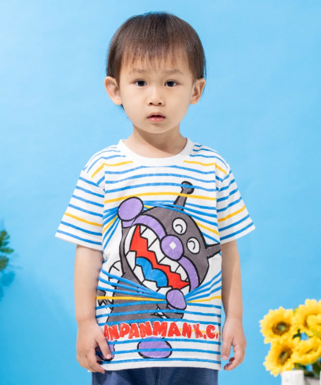 Детская футболка с принтом Baikinman Horaman Biyon ANPANMAN KIDS COLLECTION, Off White