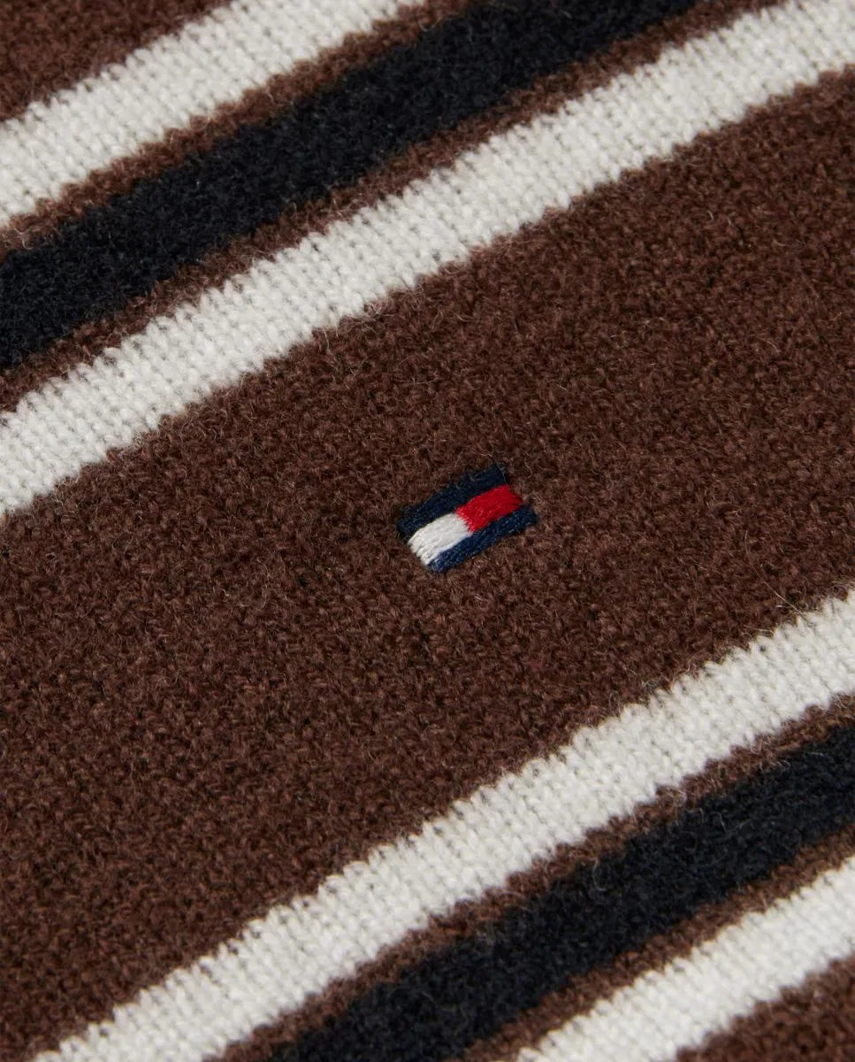 Женский джемпер из шерсти, Tommy Hilfiger, темно-коричневый — фото 4