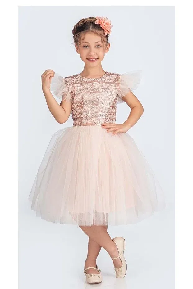 Детское платье для девочек из тюля Mnk Baby&Kids, Salmon