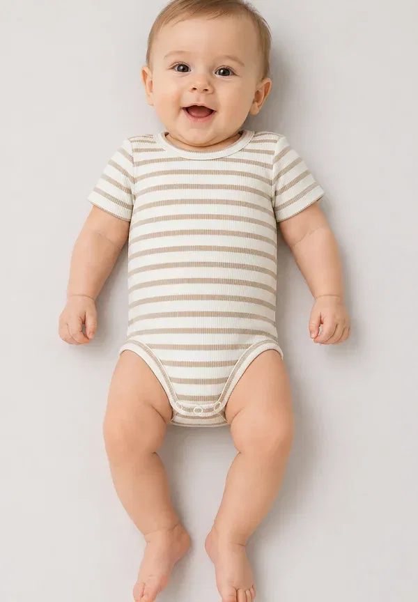 Боди с коротким рукавом 3er-set gestreift, Name It, коричневый