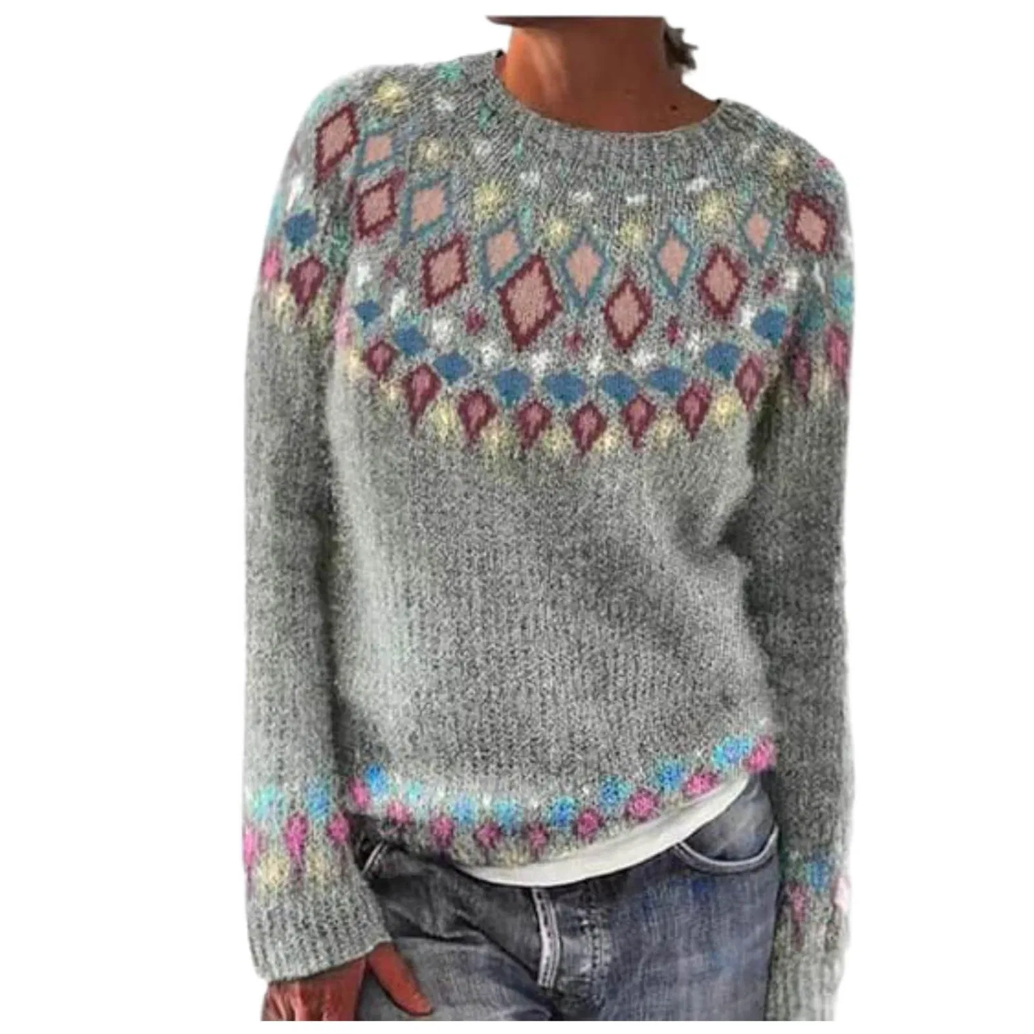 Женский свободный свитер с длинным рукавом Christmas Jumper, Pink