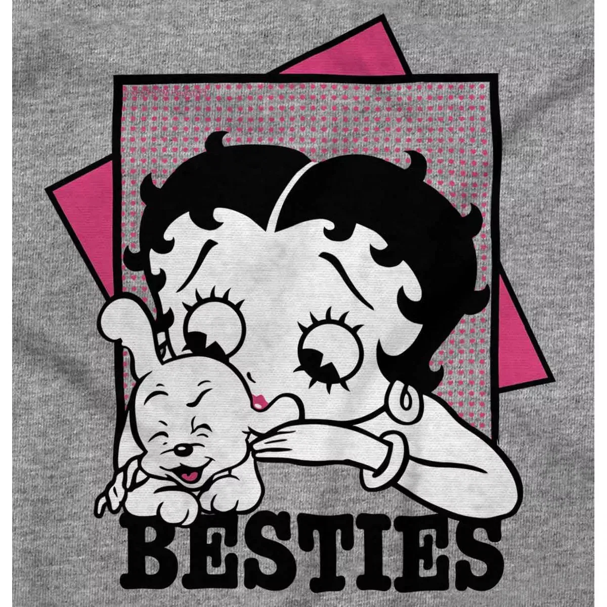 Детское боди для девочек с коротким рукавом Betty Boop Pudgy Besties Dog Lover Brisco Brands, Heather — фото 2