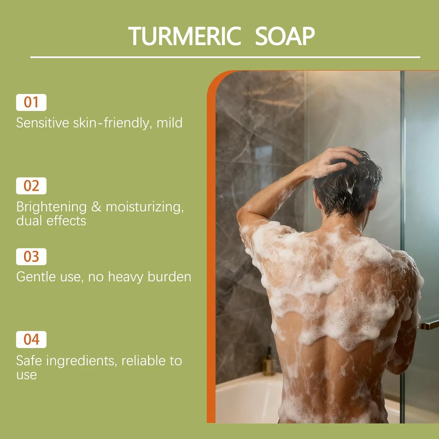 Твердое мыло для лица и тела Turmeric Brightening, Raevior, 3 шт, 100 г — фото 2