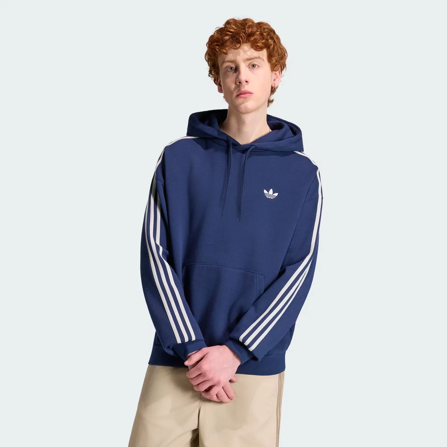 Мужское худи свободного кроя Adicolor Classics 3-Stripes Adidas Originals, Night Indigo