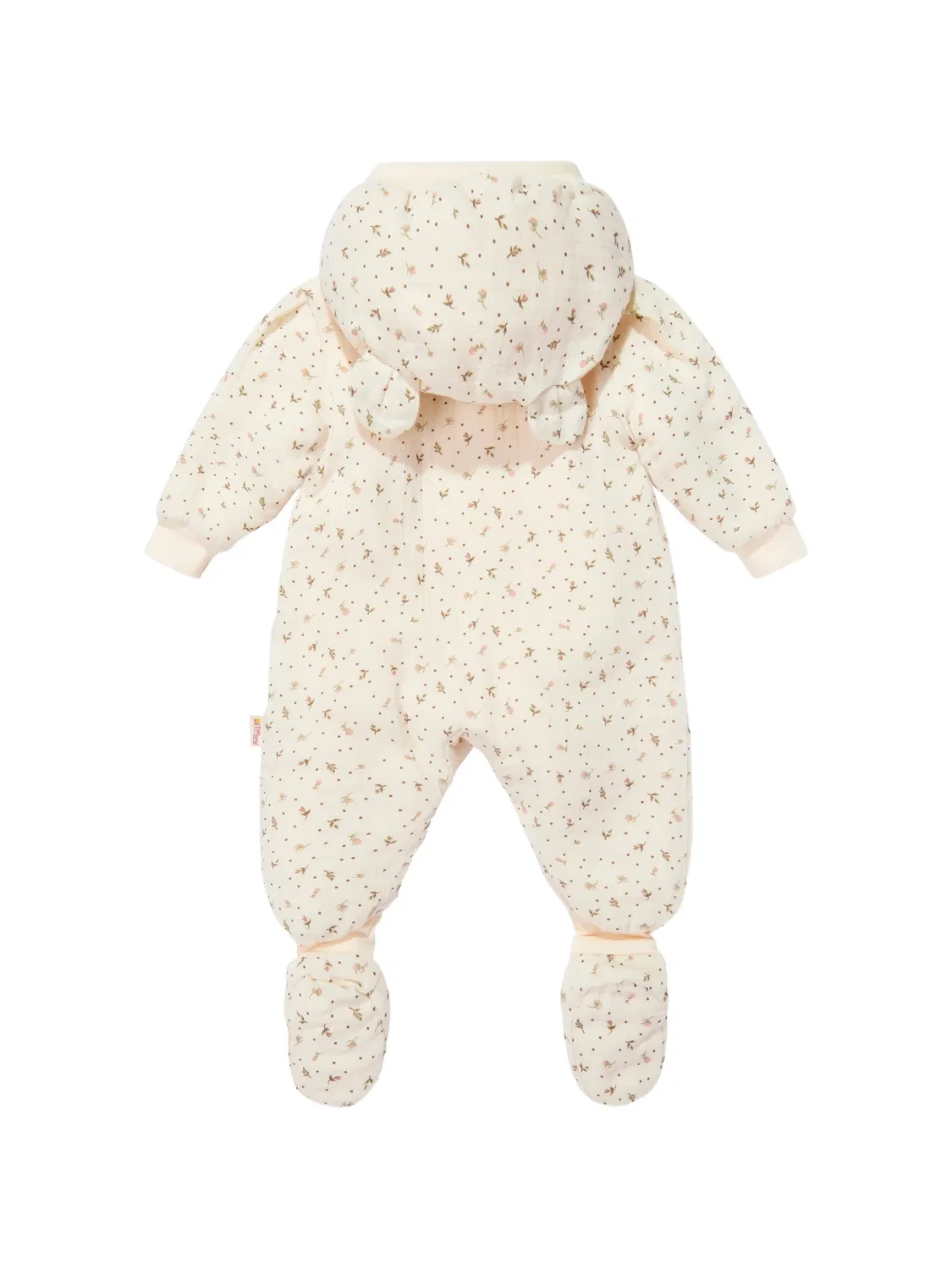 Комбинезон с капюшоном и цветочным принтом Tiffany Kids, нейтральные цвета — фото 2