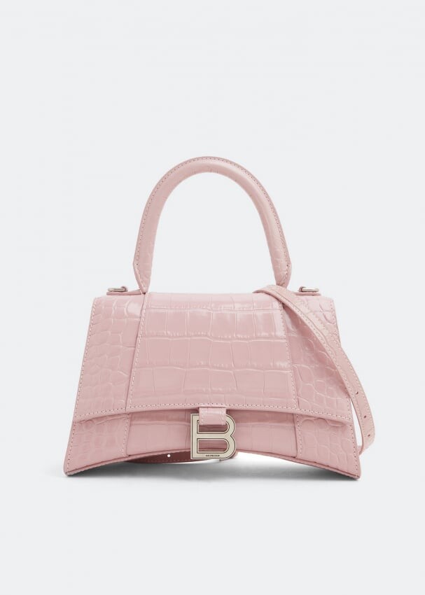 

Сумка BALENCIAGA Hourglass S top-handle bag, розовый