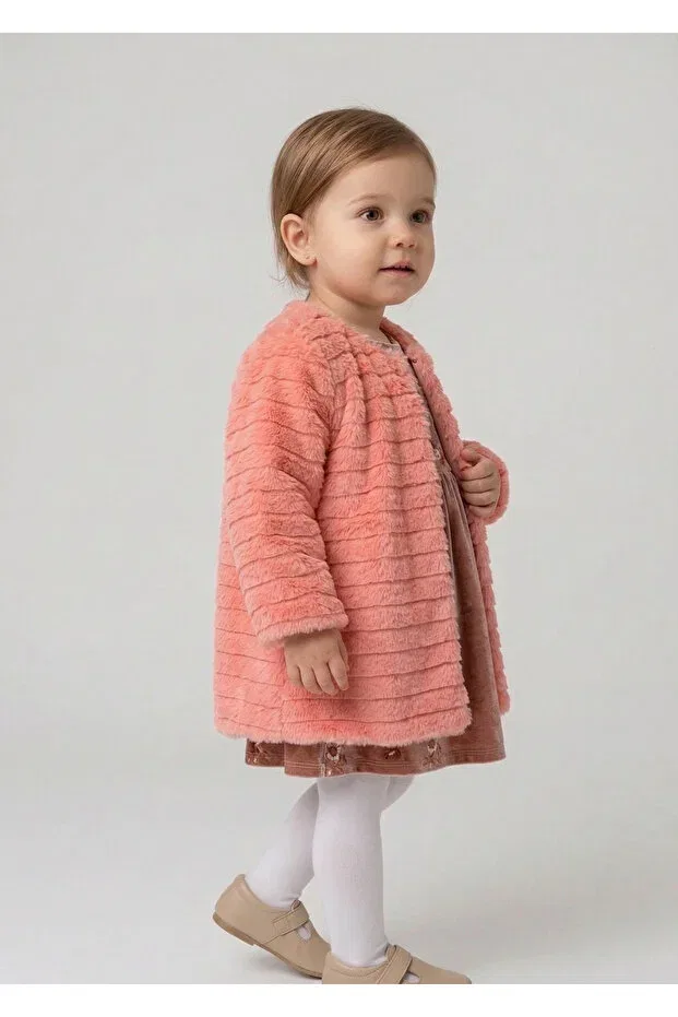 Детское пальто для девочек полосатое Ince Bebe, Pink